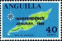 Map of Anguilla - Overprinted