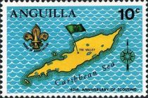 Scout Badge and Map of Anguilla