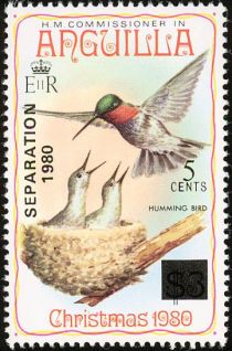 Ruby-throated Hummingbird - Overprinted and Surcharged