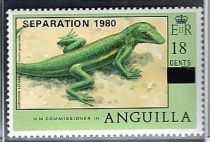 Anguilla Bank Anole - Overprinted and Surcharged