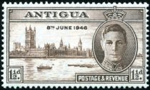 King George VI and Houses of Parliament, London