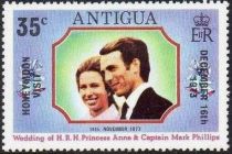 Princess Anne and Captain Mark Phillips - Overprinted