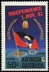 Pineapple, Antigua Flag and Map