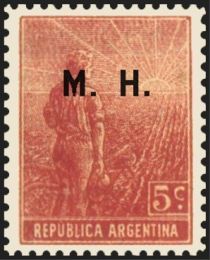 Agricultural workman, ovpt. “M.H.”