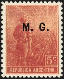 Agricultural workman, ovpt. “M.G.”