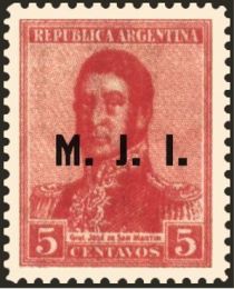 José Francisco de San Martín (1778-1850), ovpt. " M.J.I."