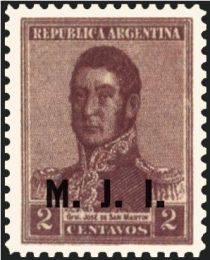 José Francisco de San Martín (1778-1850), ovpt. " M.J.I."