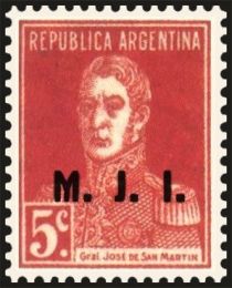 José Francisco de San Martín (1778-1850), ovpt. "M.J.I."