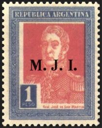 José Francisco de San Martín (1778-1850), ovpt. "M.J.I."