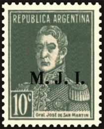 José Francisco de San Martín (1778-1850), ovpt. " M.J.I."