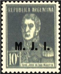 José Francisco de San Martín (1778-1850), ovpt. " M.J.I."