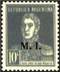 José Francisco de San Martín (1778-1850) (overprint "M.I.")