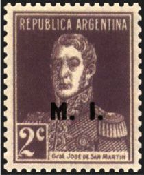 José Francisco de San Martín (1778-1850) (overprint "M.I.")