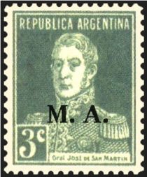 José Francisco de San Martín (1778-1850), ovpt. "M.A."