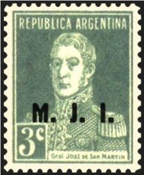 José Francisco de San Martín (1778-1850), ovpt. " M.J.I."