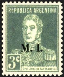 José Francisco de San Martín (1778-1850) (overprint "M.I.")