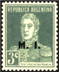 José Francisco de San Martín (1778-1850) (overprint "M.I.")