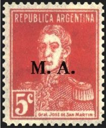 José Francisco de San Martín (1778-1850), ovpt. "M.A."