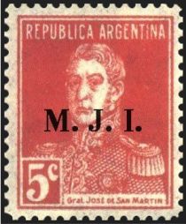 José Francisco de San Martín (1778-1850), ovpt. " M.J.I."