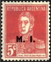 José Francisco de San Martín (1778-1850) (overprint "M.I.")