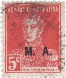 José Francisco de San Martín (1778-1850), ovpt. "M.A."