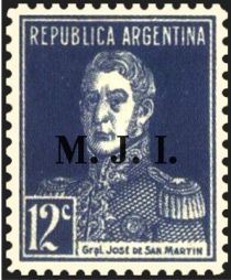 José Francisco de San Martín (1778-1850), ovpt. " M.J.I."