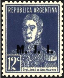 José Francisco de San Martín (1778-1850), ovpt. " M.J.I."