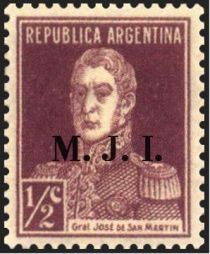 José Francisco de San Martín (1778-1850), ovpt. "M.J.I."