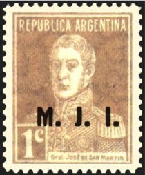 José Francisco de San Martín (1778-1850), ovpt. " M.J.I."