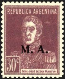 José Francisco de San Martín (1778-1850), ovpt. "M.A."