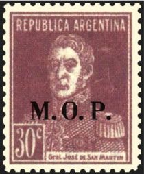 José Francisco de San Martín (1778-1850), ovpt. “M.O.P.”