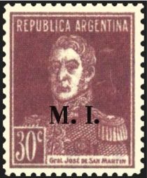 José Francisco de San Martín (1778-1850) (overprint "M.I.")