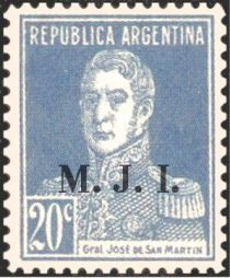 José Francisco de San Martín (1778-1850), ovpt. " M.J.I."