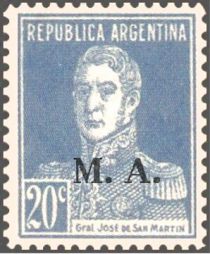 José Francisco de San Martín (1778-1850), ovpt. "M.A."