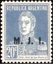 José Francisco de San Martín (1778-1850), ovpt. " M.J.I."