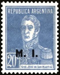 José Francisco de San Martín (1778-1850) (overprint "M.I.")