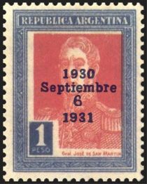 José Francisco de San Martín (1778-1850), overprinted