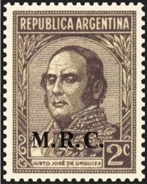 Justo José de Urquiza (1801-1870), ovpt. “M.R.C.”