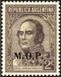 Justo José de Urquiza (1801-1870), ovpt. “M.O.P.”