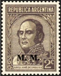 Justo José de Urquiza (1801-1870), ovpt. “M.M.”