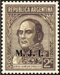 Justo José de Urquiza (1801-1870), ovpt. “M.J.I.”