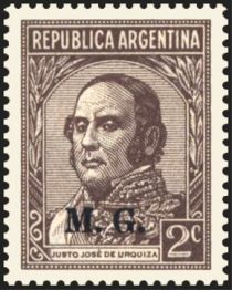 Justo José de Urquiza (1801-1870), ovpt. “M.G.”