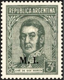 José Francisco de San Martín (1778-1850) (overprint "M.I.")