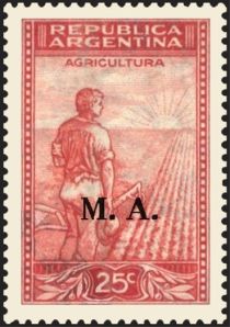 Agriculture, ovpt. “M.A.”