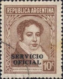 Bernardino Rivadavia (1780-1845), offset ovpt