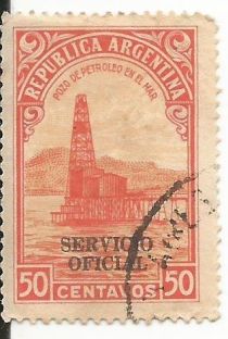 Oil well - Overprint "SERVICIO OFICIAL"