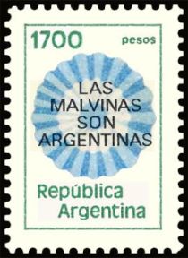 Occupation of Malvinas Islands, overprinted