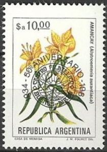 50th ann. of Philatelic Center of Buenos Aires - Overprinted