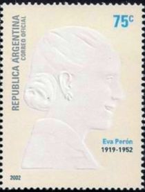 Eva Perón embossed profile