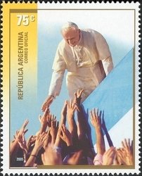 Pope John Paul II and crowd